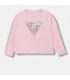 Μπλούζα με παγιέτες Guess μακό μακρυμάνικη ροζ