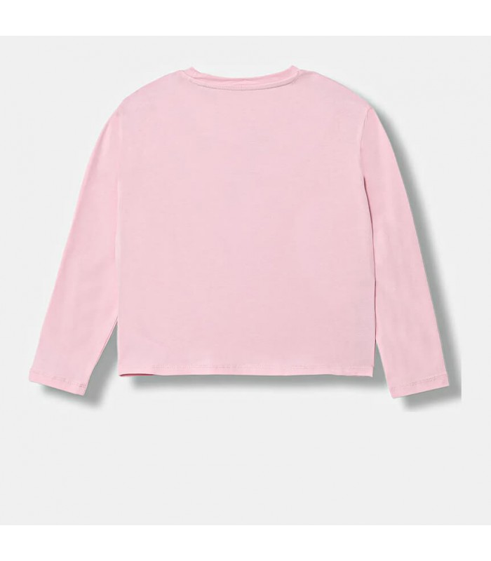 Μπλούζα με παγιέτες Guess μακό μακρυμάνικη ροζ