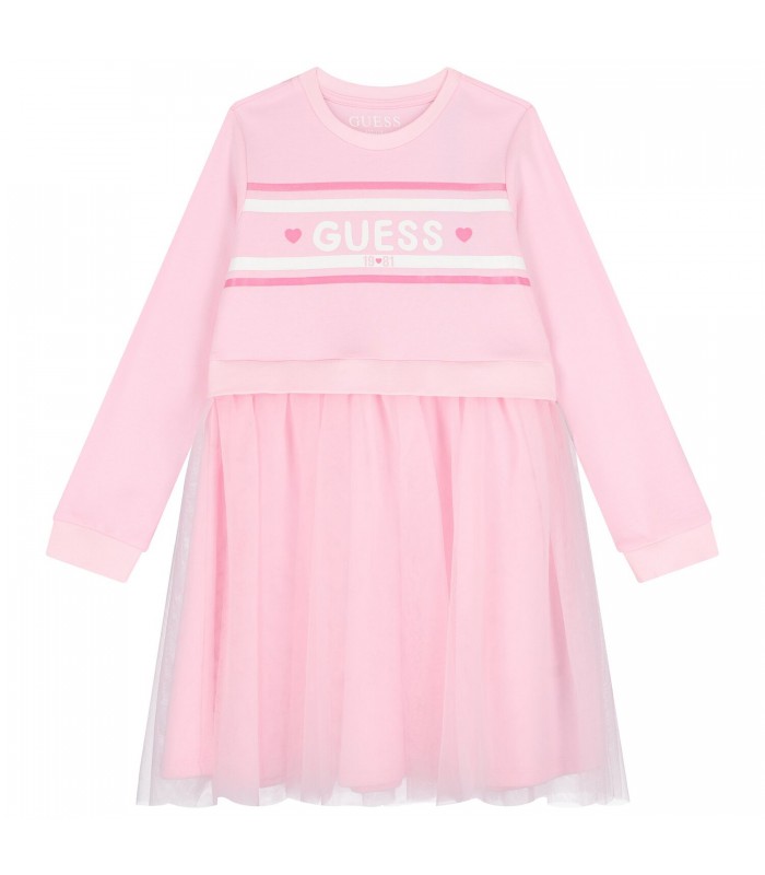 Φόρεμα Guess συνδυασμένο με τούλι ροζ