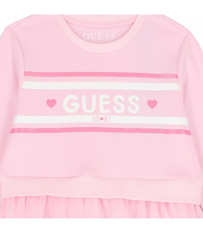 Φόρεμα Guess συνδυασμένο με τούλι ροζ