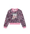 Μπλούζα φούτερ Guess oversized ροζ λεοπάρ