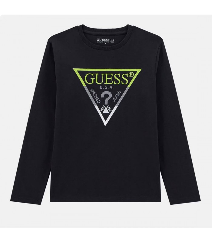 Μπλούζα Guess κεντημένο λογότυπο μαύρο