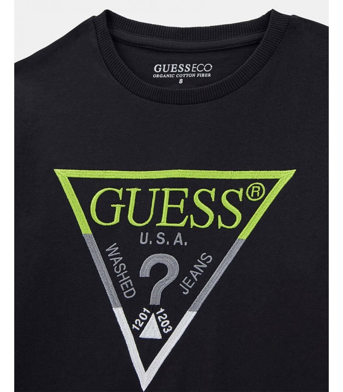 Μπλούζα Guess κεντημένο λογότυπο μαύρο