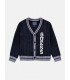 Ζακέτα πλεκτή Guess με λογότυπο μπλε
