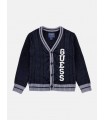 Ζακέτα πλεκτή Guess με λογότυπο μπλε