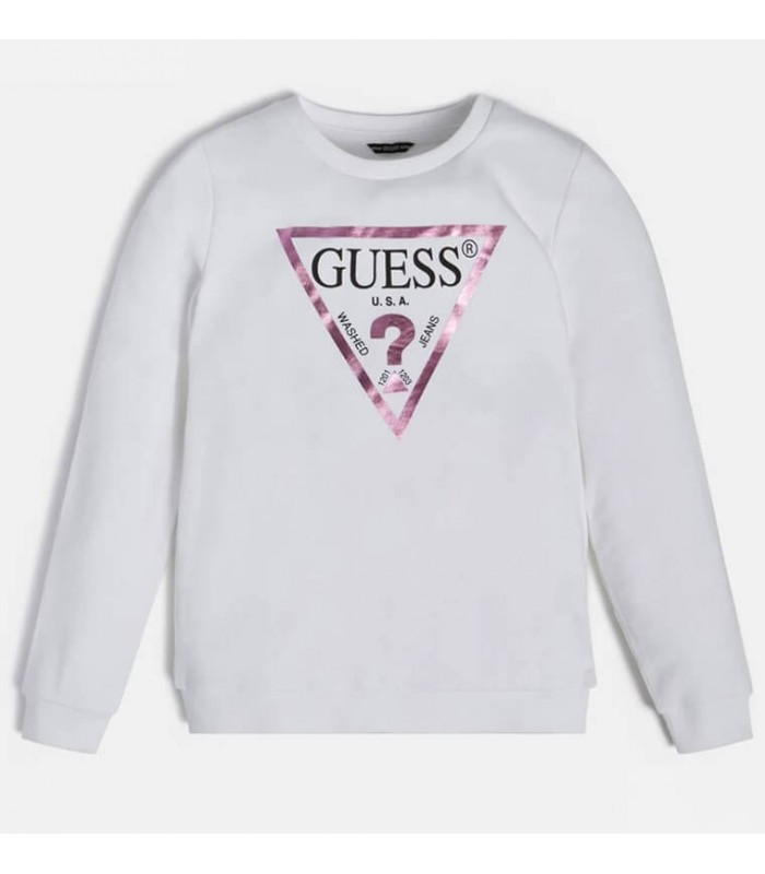 Μπλούζα φούτερ Guess μεταλιζέ λογότυπο λευκό
