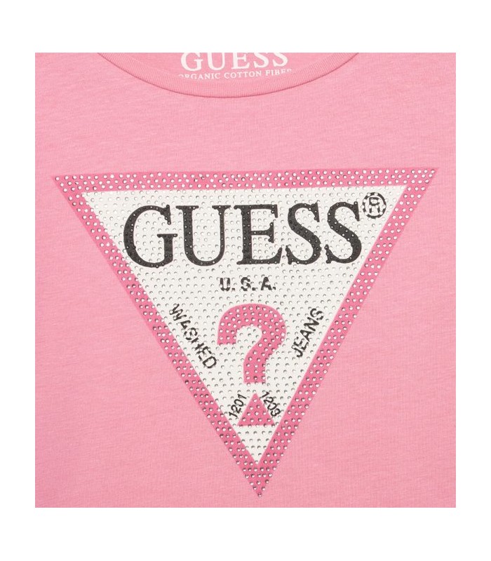 Μπλούζα με strass Guess μακό Ροζ