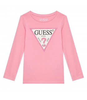 Μπλούζα με strass Guess μακό Ροζ