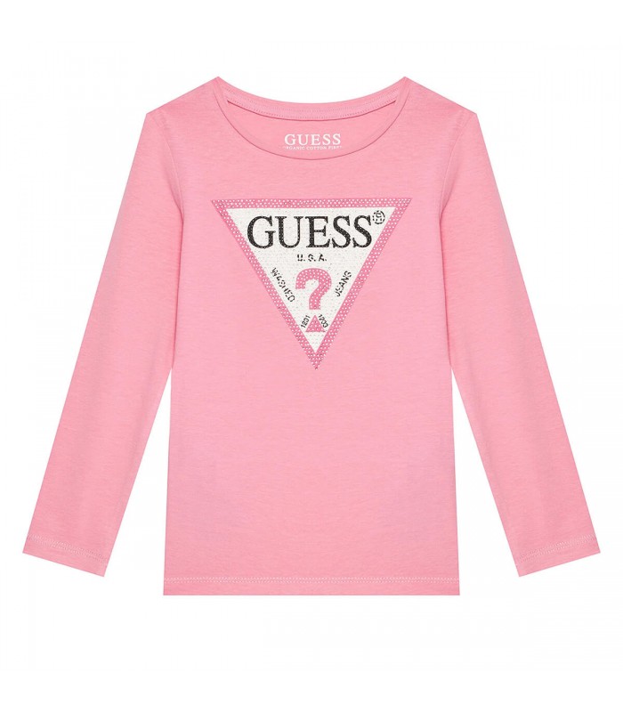 Μπλούζα με strass Guess μακό Ροζ