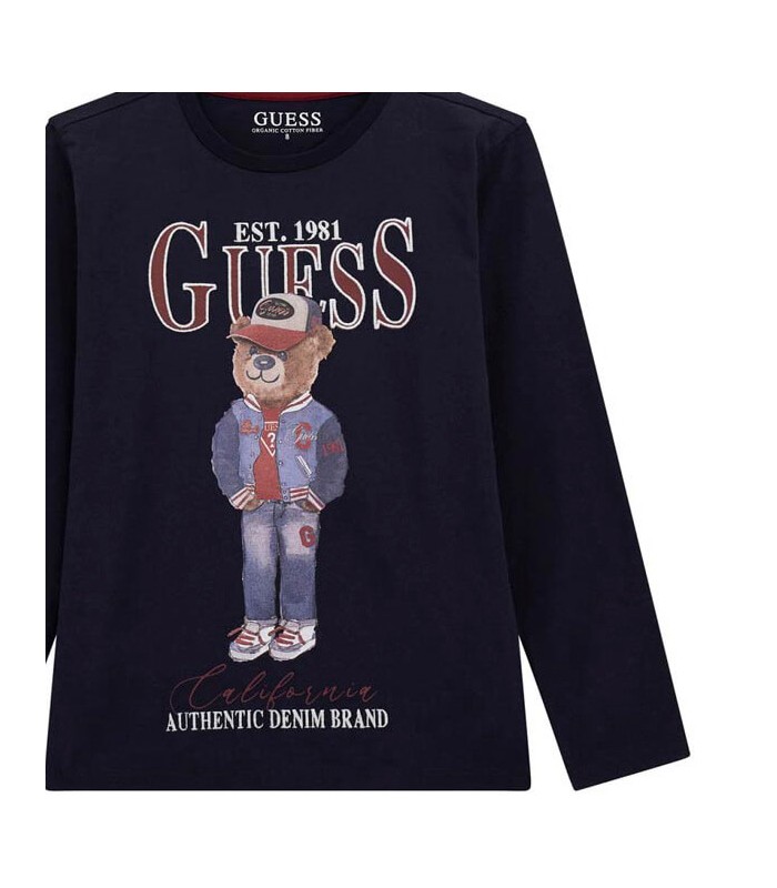 Μπλούζα Guess αρκουδάκι μακό μπλε