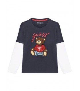 Μπλουζάκι GUESS Σκούρο μπλε