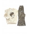 Σετ “Παντελόνι Τιγρέ Καμπάνα Με Μπλούζα Τύπωμα Καρδιά”