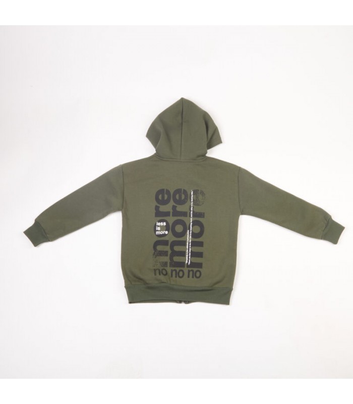 Σετ μαύρο παντελόνι/μπλούζα/χακί ζακέτα