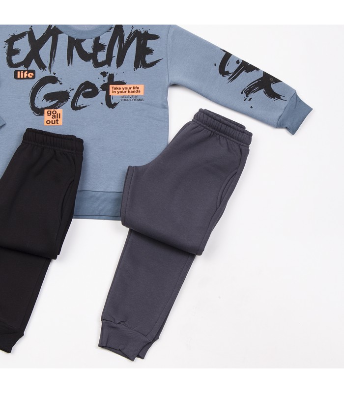 Σετ μαύρο παντελόνι/pacific μπλούζα/ανθρακί παντελόνι