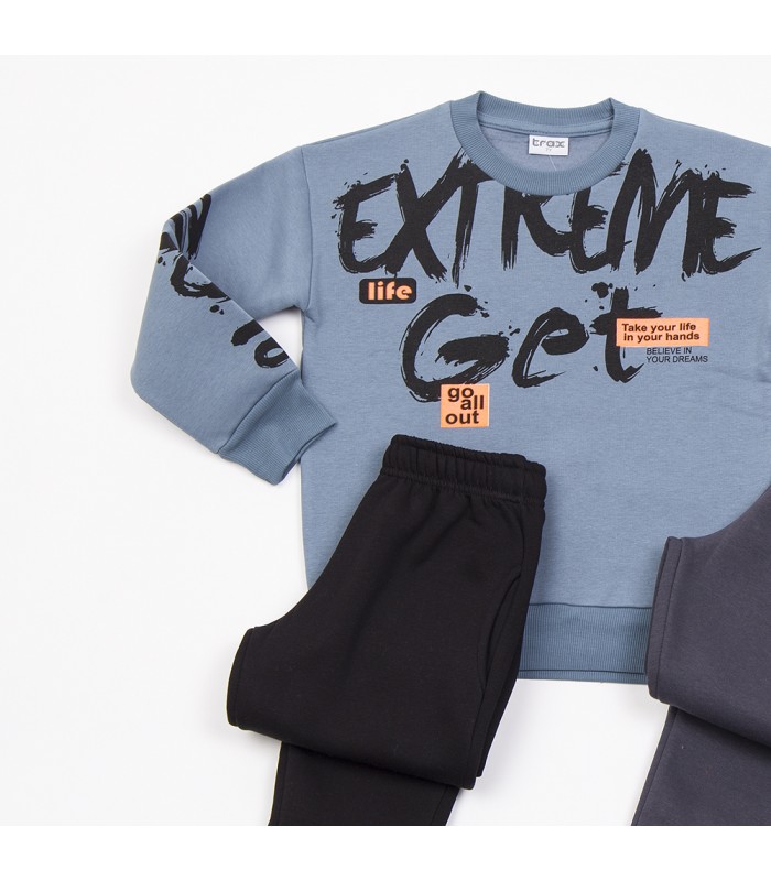 Σετ μαύρο παντελόνι/pacific μπλούζα/ανθρακί παντελόνι