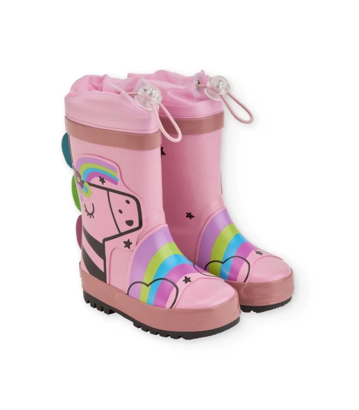 Κοριτσίστικες ροζ γαλότσες με σχέδιο μονόκερος