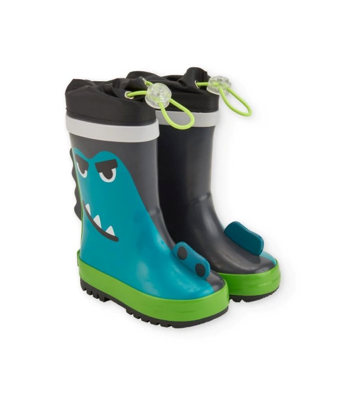 Μπλέ γαλότσες βροχής για αγόρια με σχέδιο τέρας