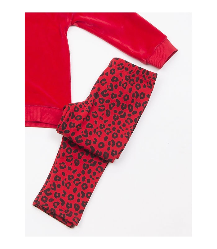 Παιδικό Σετ με Κολάν Χειμερινό 3τμχ Κόκκινο