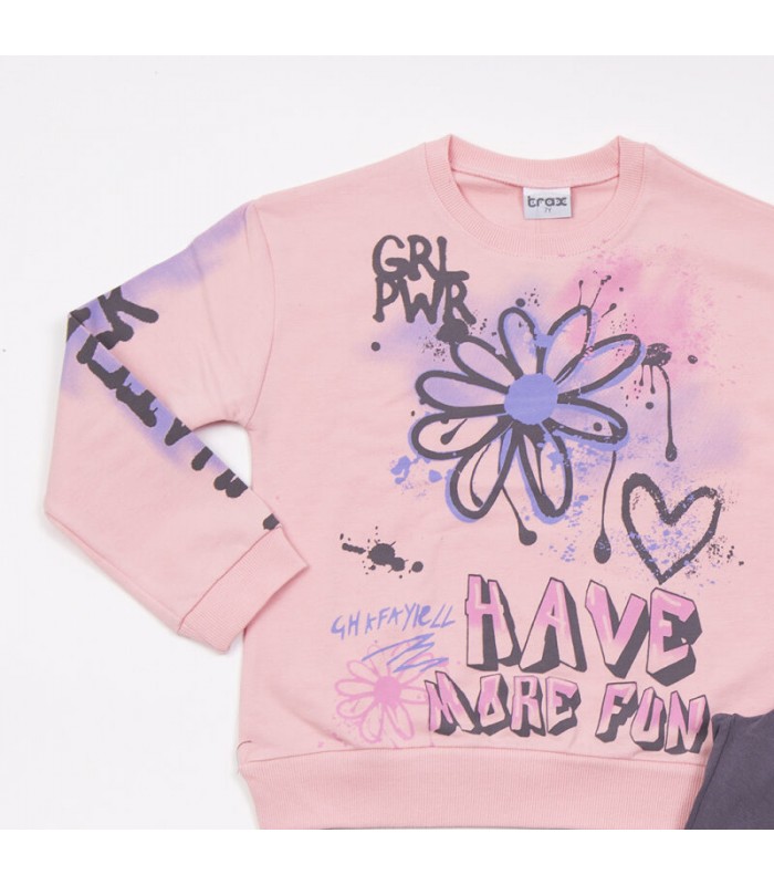 Σετ ανθρακί κολάν/ballerina μπλούζα