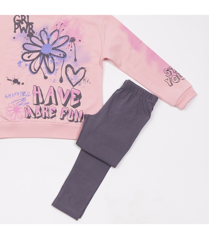 Σετ ανθρακί κολάν/ballerina μπλούζα