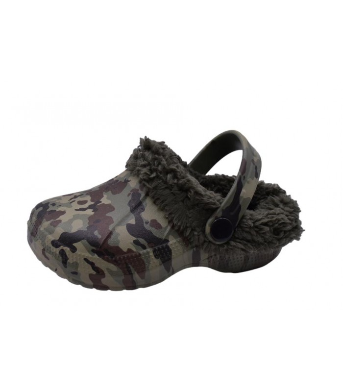 Παντοφλάκι πράσινο σκούρο με εσωτερική γούνα