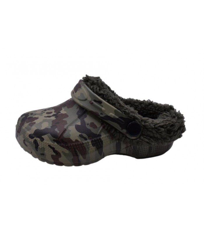 Παντοφλάκι πράσινο σκούρο με εσωτερική γούνα