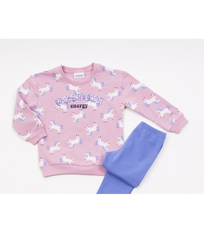 Σετ λεβάντα κολάν/ροζ μπλούζα