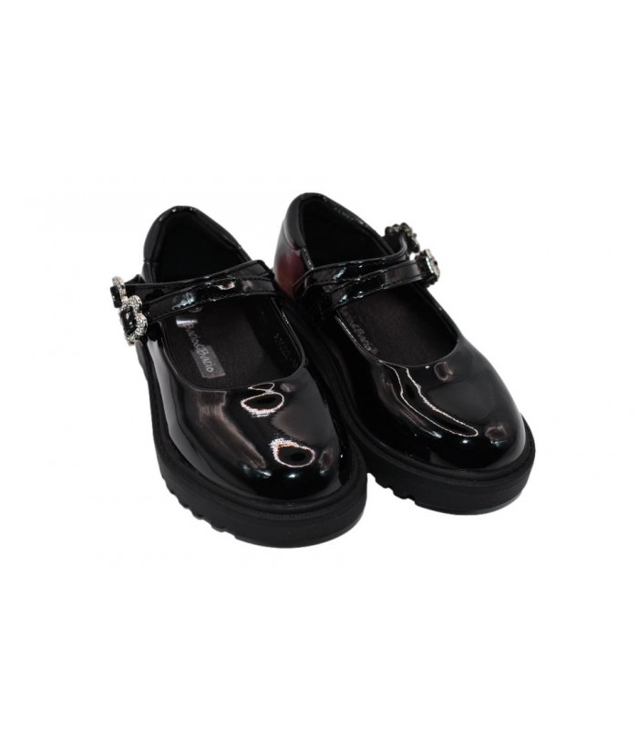 Μπαλαρίνα μαύρη με στρας στο κούμπωμα