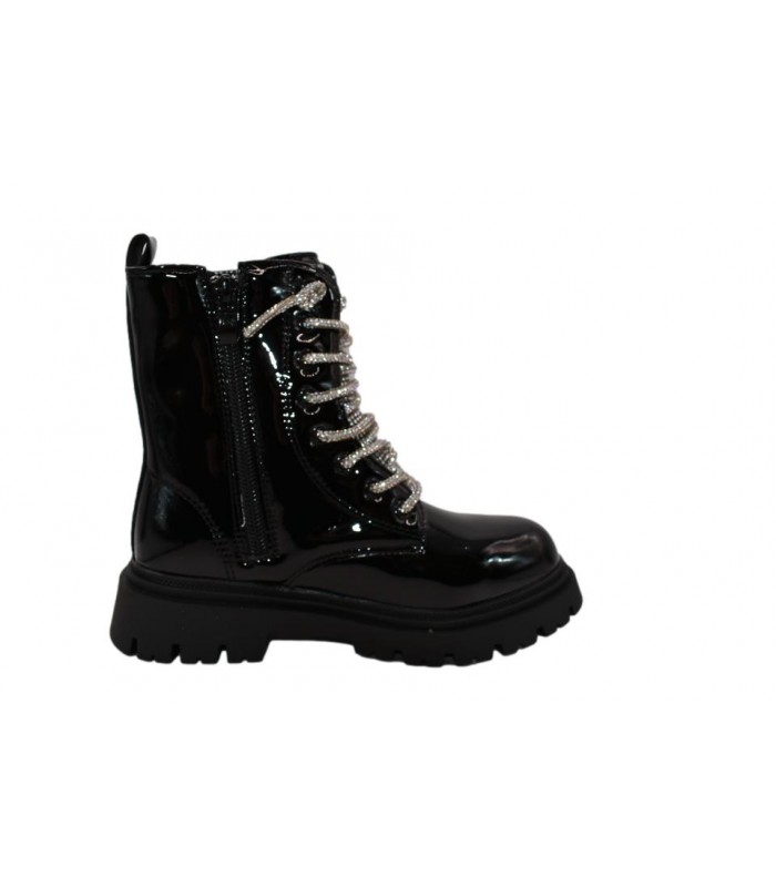 Αρβυλάκι λουστρίν μαύρο χρώμα με κορδόνι στρας