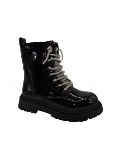 Αρβυλάκι λουστρίν μαύρο χρώμα με κορδόνι στρας