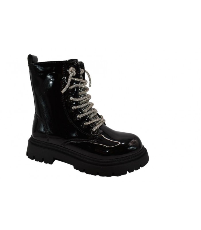 Αρβυλάκι λουστρίν μαύρο χρώμα με κορδόνι στρας