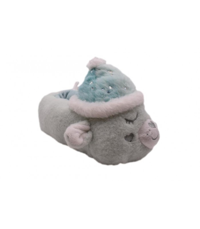 Κλειστή παντόφλα αρκουδάκι σε βεραμάν χρώμα