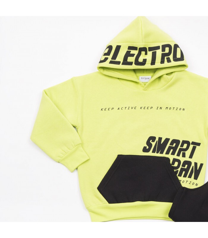 Σετ μαύρο παντελόνι/ celery μπλούζα