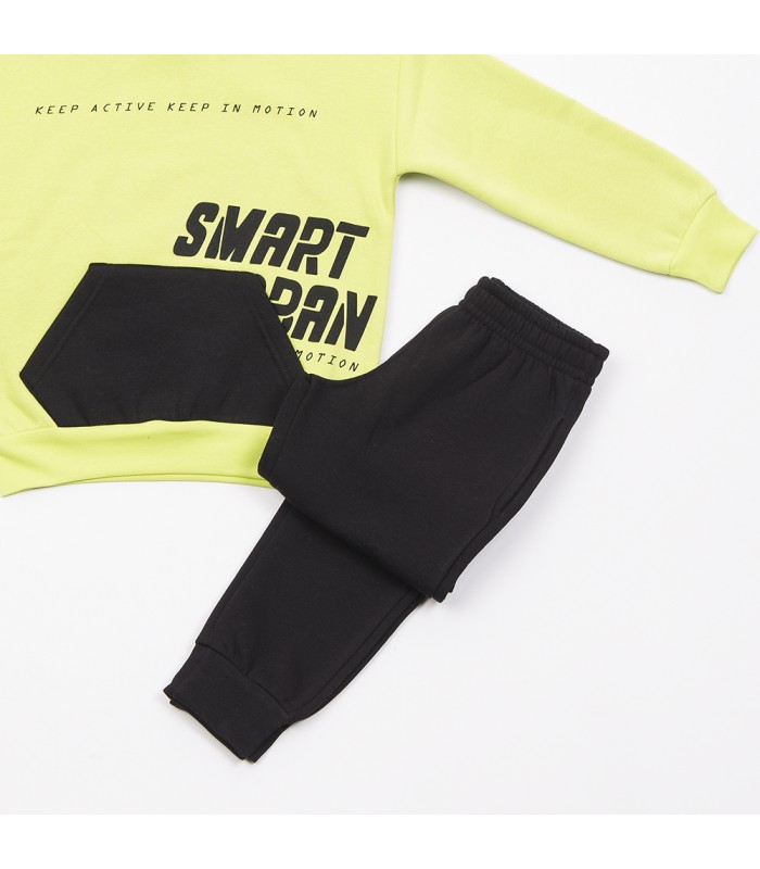 Σετ μαύρο παντελόνι/ celery μπλούζα