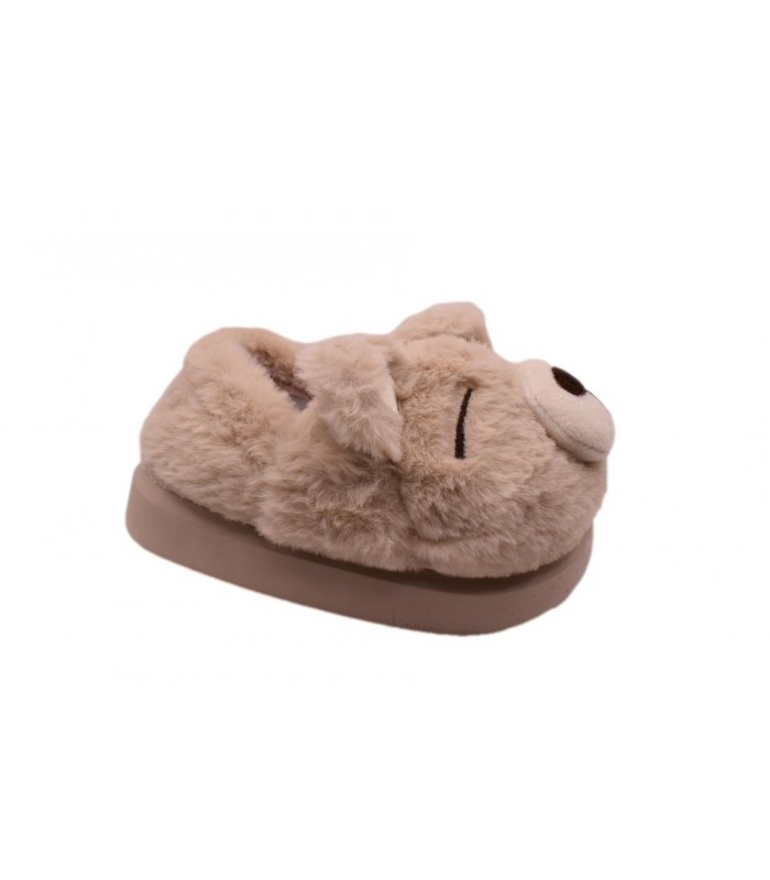Κλειστή παντόφλα αρκουδάκι σε μπελ χρώμα