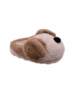 Παντόφλα σκυλάκι που στο βάδισμα σηκώνονται τα αυτιά του σε άσπρο χρώμα