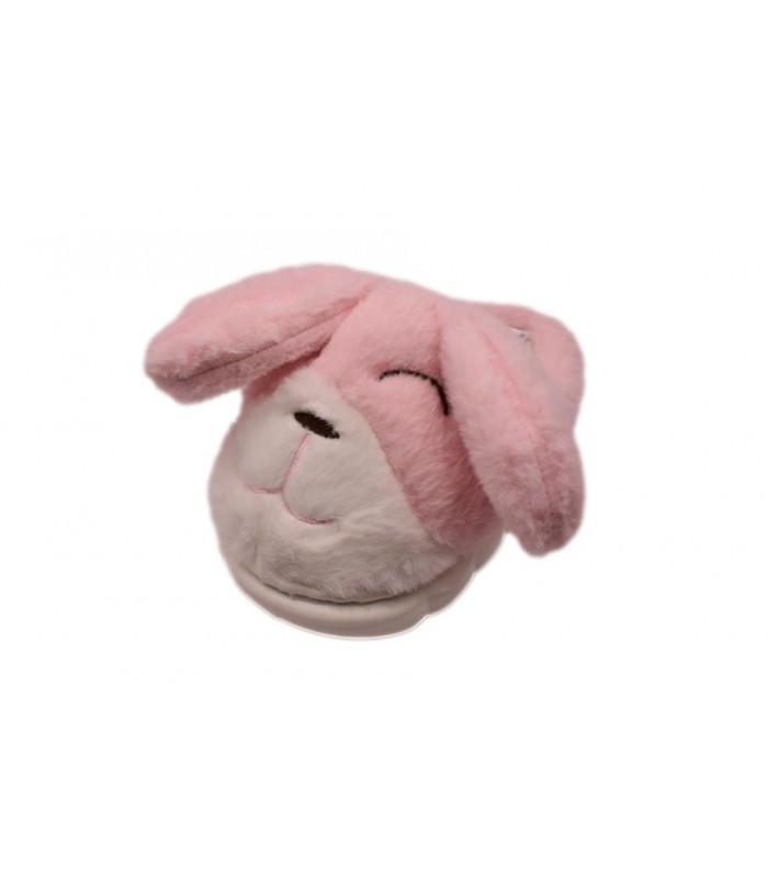 Παντόφλα σκυλάκι που στο βάδισμα σηκώνονται τα αυτιά του σε ροζ χρώμα