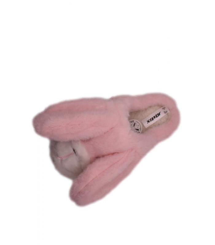 Παντόφλα σκυλάκι που στο βάδισμα σηκώνονται τα αυτιά του σε ροζ χρώμα