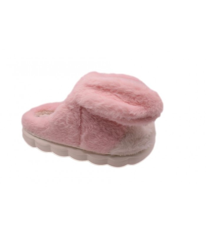 Παντόφλα σκυλάκι που στο βάδισμα σηκώνονται τα αυτιά του σε ροζ χρώμα