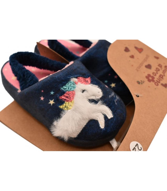 Παντόφλα με λαστιχάκι σε μπλε χρώμα