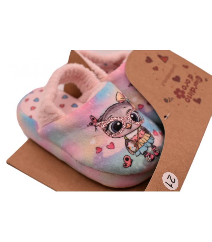 Παντόφλα με λαστιχάκι σε ροζ χρώμα