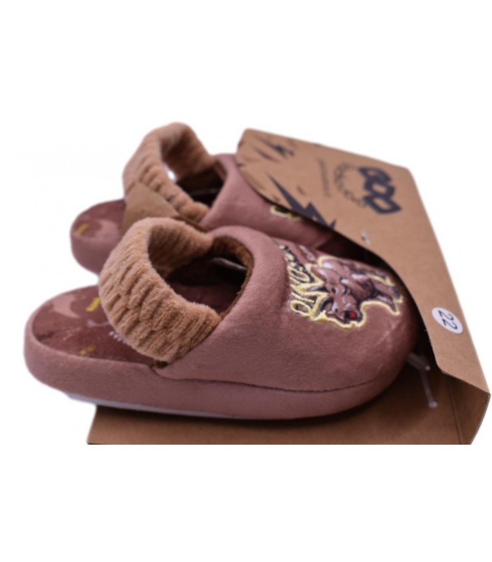 Παντόφλα με λαστιχάκι σε καφέ χρώμα