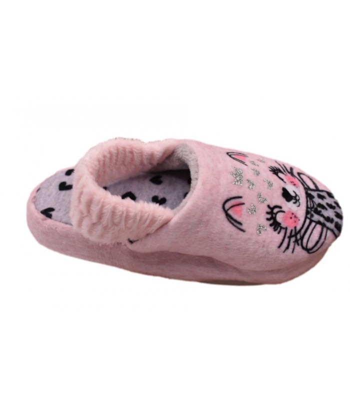 Παντόφλα με λαστιχάκι σε ροζ χρώμα