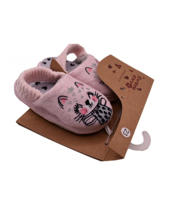 Παντόφλα με λαστιχάκι σε ροζ χρώμα