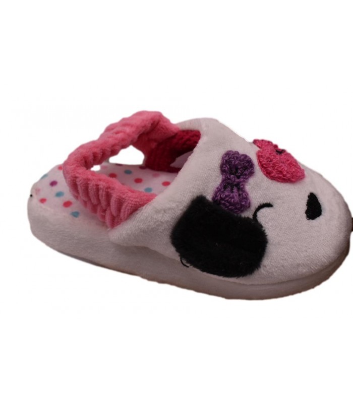 Παντόφλα με λαστιχάκι σε λευκ΄ό χρώμα