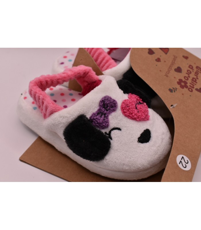 Παντόφλα με λαστιχάκι σε λευκ΄ό χρώμα