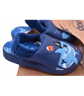 Παντόφλα με λαστιχάκι σε μπλε χρώμα