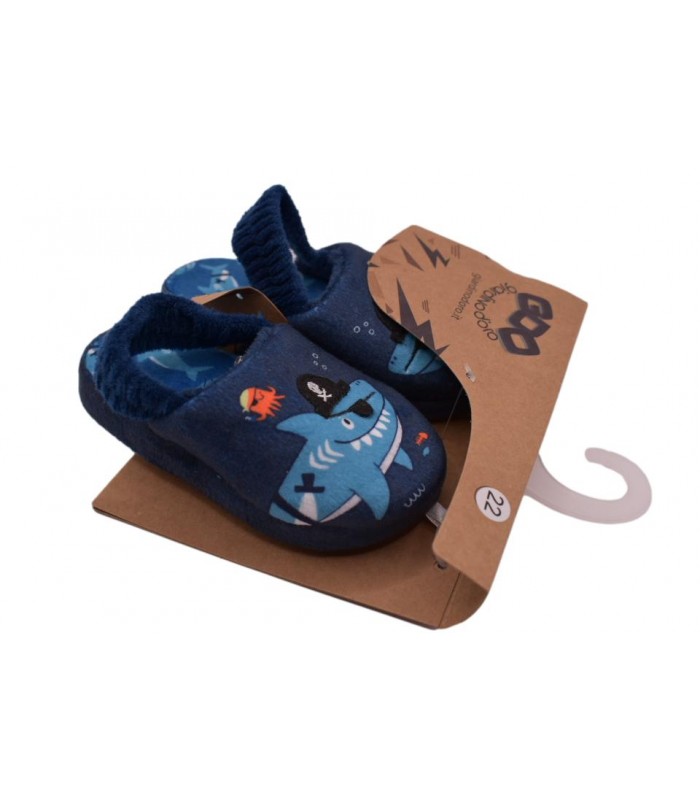 Παντόφλα με λαστιχάκι σε μπλε χρώμα