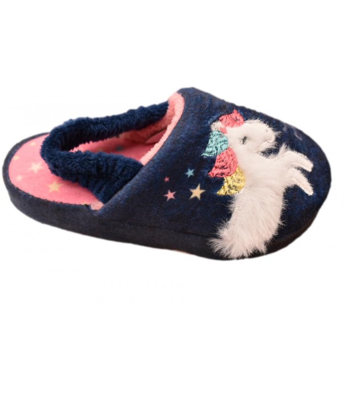 Παντόφλα με λαστιχάκι σε μπλε χρώμα