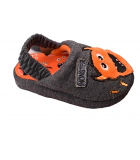 Παντόφλα με λαστιχάκι σε γκρι χρώμα